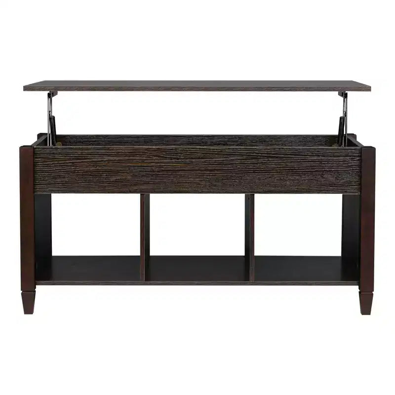Karl Home Lift Top Coffee Table Modern Furniture Hidden Compartment and Lift Tabletop Brown