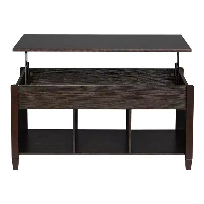 Karl Home Lift Top Coffee Table Modern Furniture Hidden Compartment and Lift Tabletop Brown