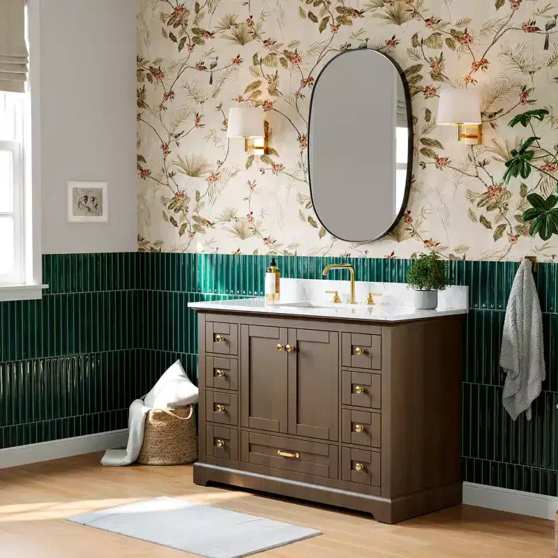 24x36Matte Oval Rectangle Bathroom Vanity Mirror, Over-Sink Wall Mirror with HD Tempered Glass and Rust-Resistant Aluminum Frame