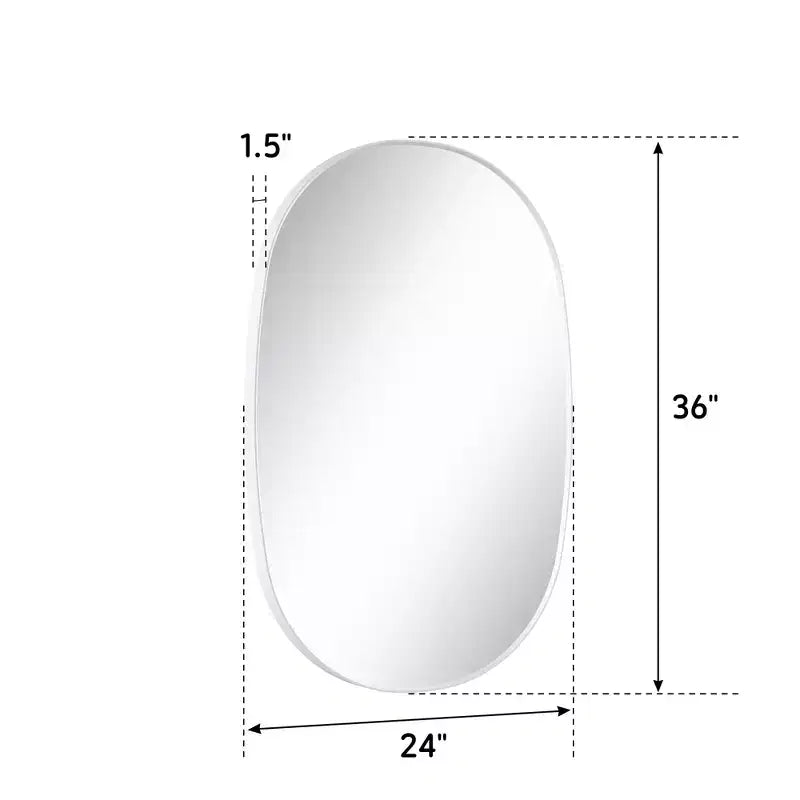 24x36Matte Oval Rectangle Bathroom Vanity Mirror, Over-Sink Wall Mirror with HD Tempered Glass and Rust-Resistant Aluminum Frame