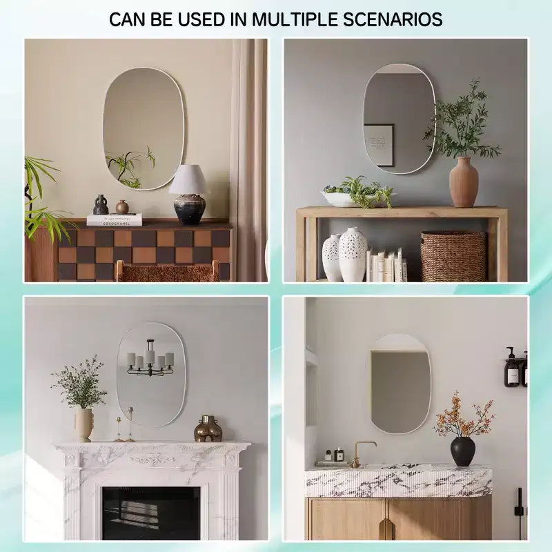 24x36Matte Oval Rectangle Bathroom Vanity Mirror, Over-Sink Wall Mirror with HD Tempered Glass and Rust-Resistant Aluminum Frame