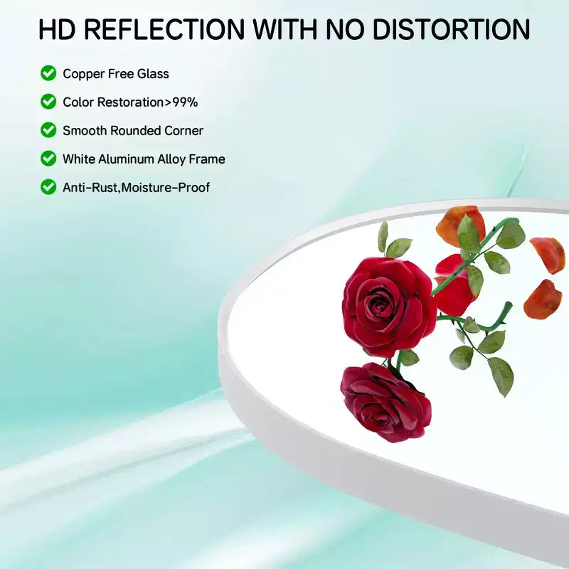 24x36Matte Oval Rectangle Bathroom Vanity Mirror, Over-Sink Wall Mirror with HD Tempered Glass and Rust-Resistant Aluminum Frame