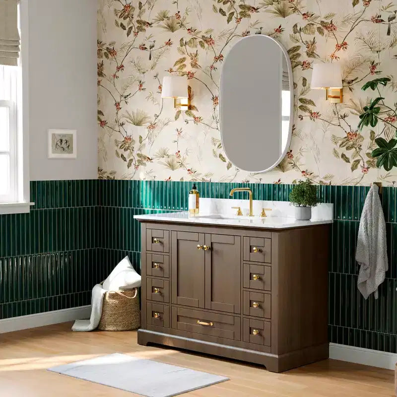24x36Matte Oval Rectangle Bathroom Vanity Mirror, Over-Sink Wall Mirror with HD Tempered Glass and Rust-Resistant Aluminum Frame