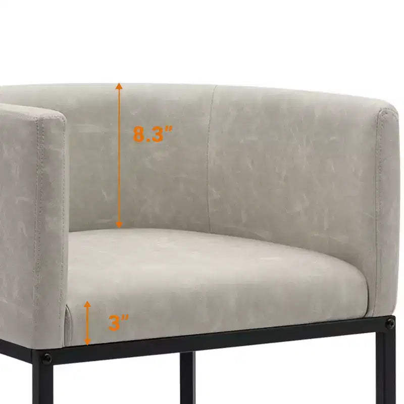 NEWLAYOUT Counter Height Bar Stools Set of 2, 24 Inch Seat Height Barstools for Dining Room, PU Leather Barstools