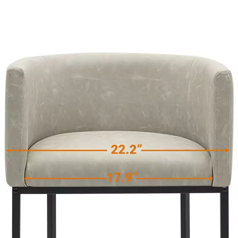 NEWLAYOUT Counter Height Bar Stools Set of 2, 24 Inch Seat Height Barstools for Dining Room, PU Leather Barstools
