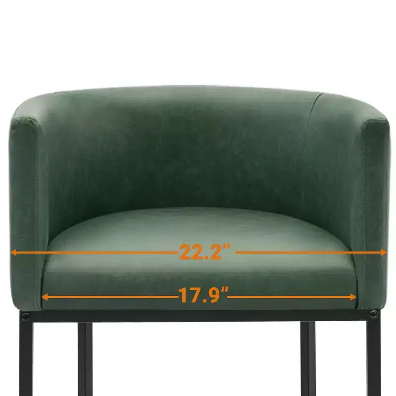 NEWLAYOUT Counter Height Bar Stools Set of 2, 24 Inch Seat Height Barstools for Dining Room, PU Leather Barstools