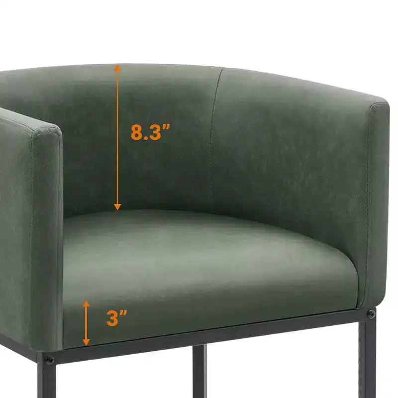 NEWLAYOUT Counter Height Bar Stools Set of 2, 24 Inch Seat Height Barstools for Dining Room, PU Leather Barstools