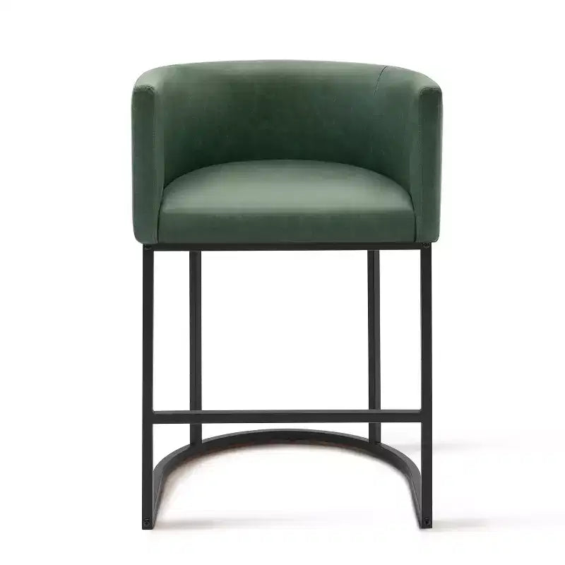 NEWLAYOUT Counter Height Bar Stools Set of 2, 24 Inch Seat Height Barstools for Dining Room, PU Leather Barstools