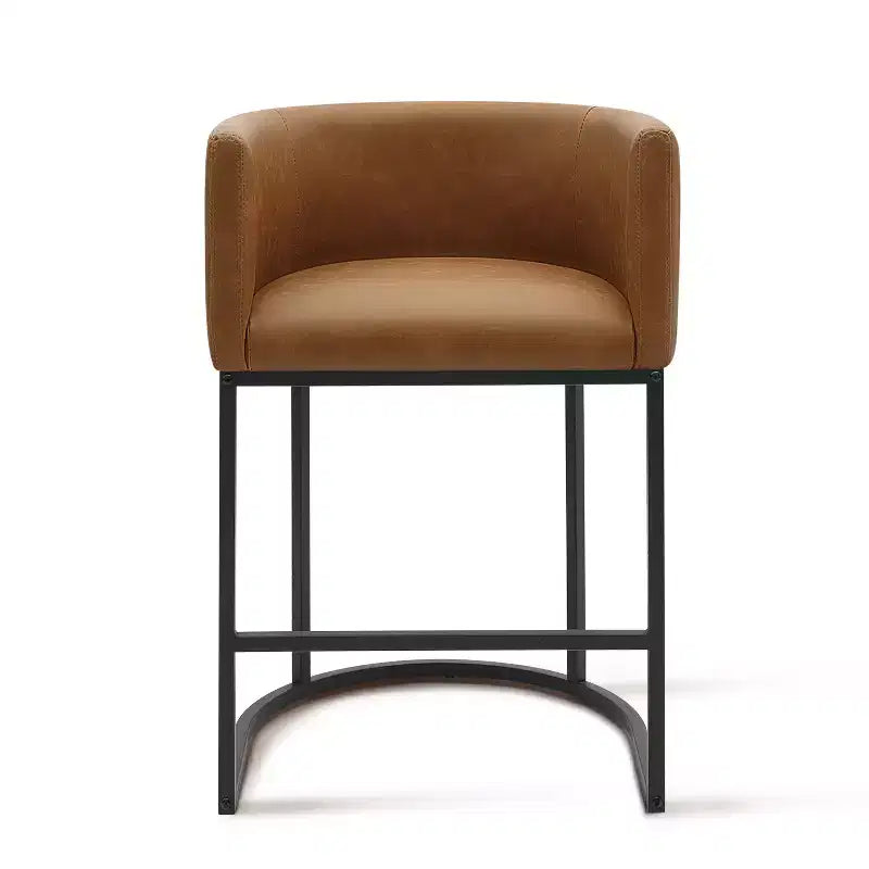 NEWLAYOUT Counter Height Bar Stools Set of 2, 24 Inch Seat Height Barstools for Dining Room, PU Leather Barstools