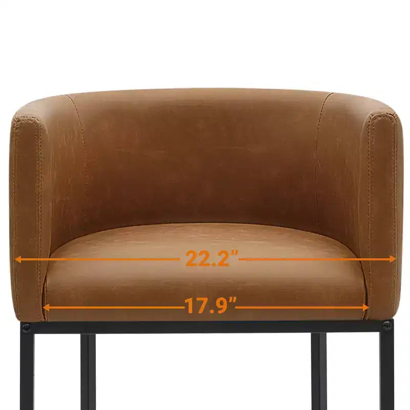 NEWLAYOUT Counter Height Bar Stools Set of 2, 24 Inch Seat Height Barstools for Dining Room, PU Leather Barstools