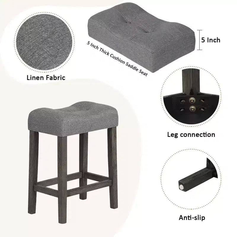 GDFStudio Kittson 4-Piece Bar Table Set with Power Outlet