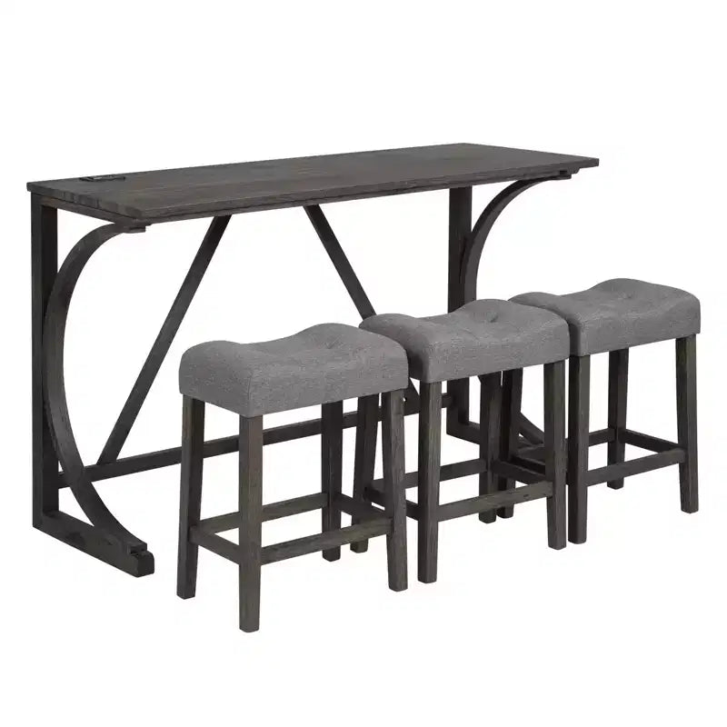 GDFStudio Kittson 4-Piece Bar Table Set with Power Outlet