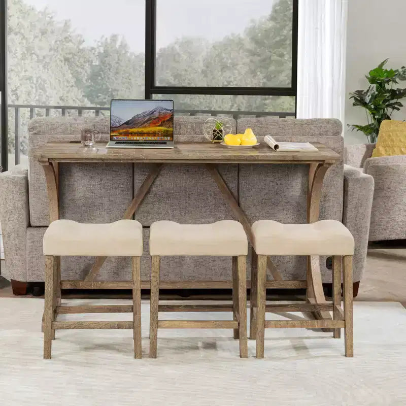 GDFStudio Kittson 4-Piece Bar Table Set with Power Outlet