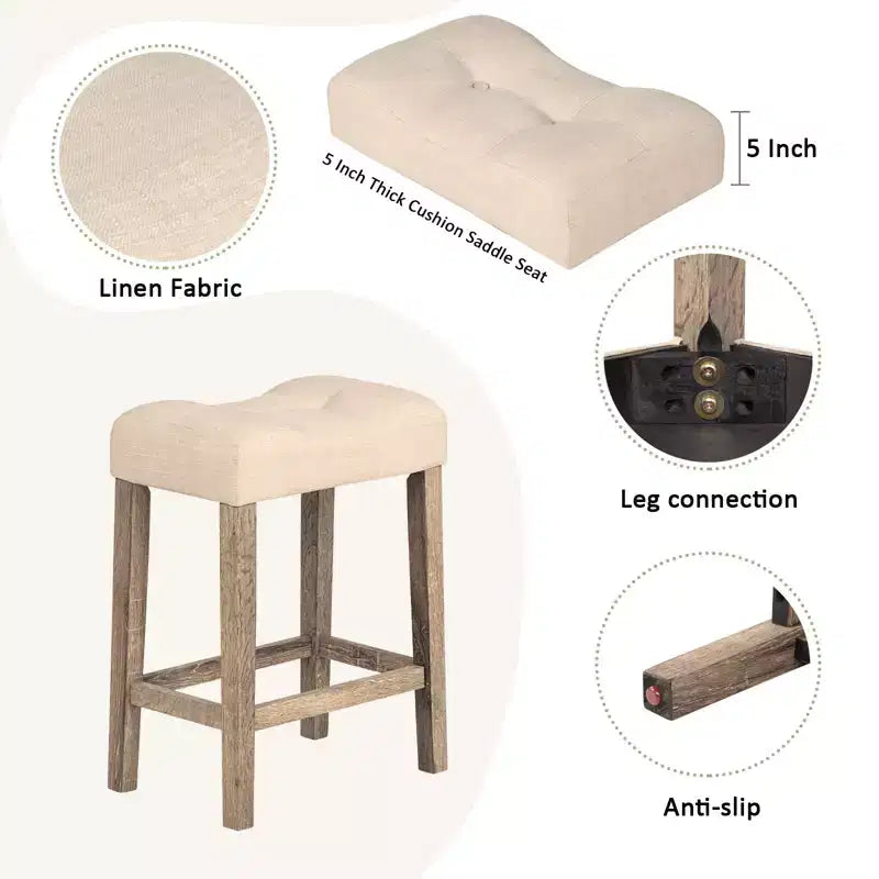 GDFStudio Kittson 4-Piece Bar Table Set with Power Outlet