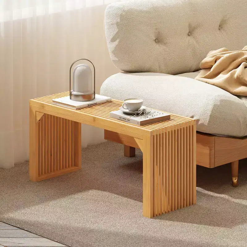 Costway 1/2 PCS Bamboo Dining Bench 36 Long Entryway Bench Indoor Outdoor Solid Wood Bench
