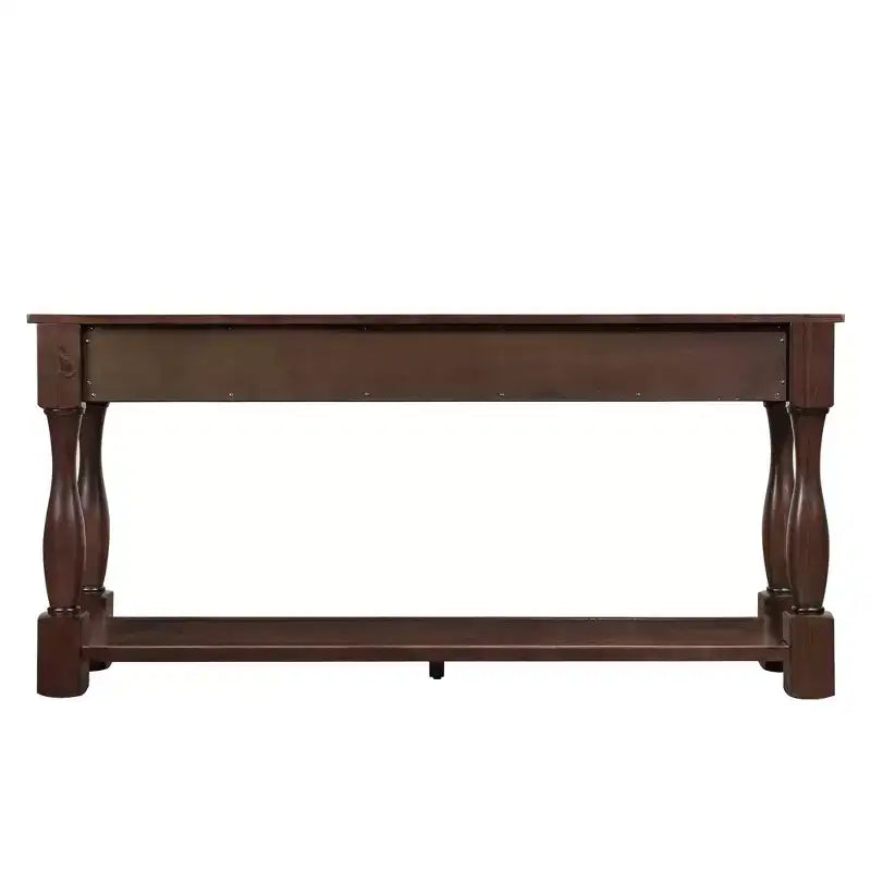 Hostack 63'' Long Wood Console Table Sideboard with 3 Drawers and 1 Bottom Shelf for Entryway and Hallway, Light Espresso