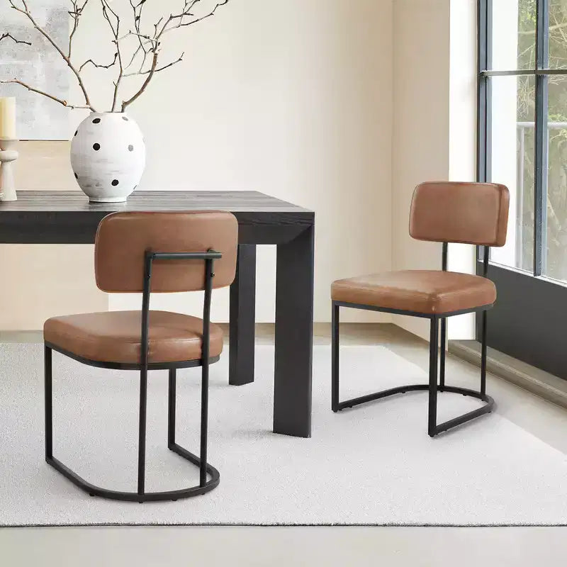 Spruce&Spring Metal Dining Chair with Brass or Black Frame