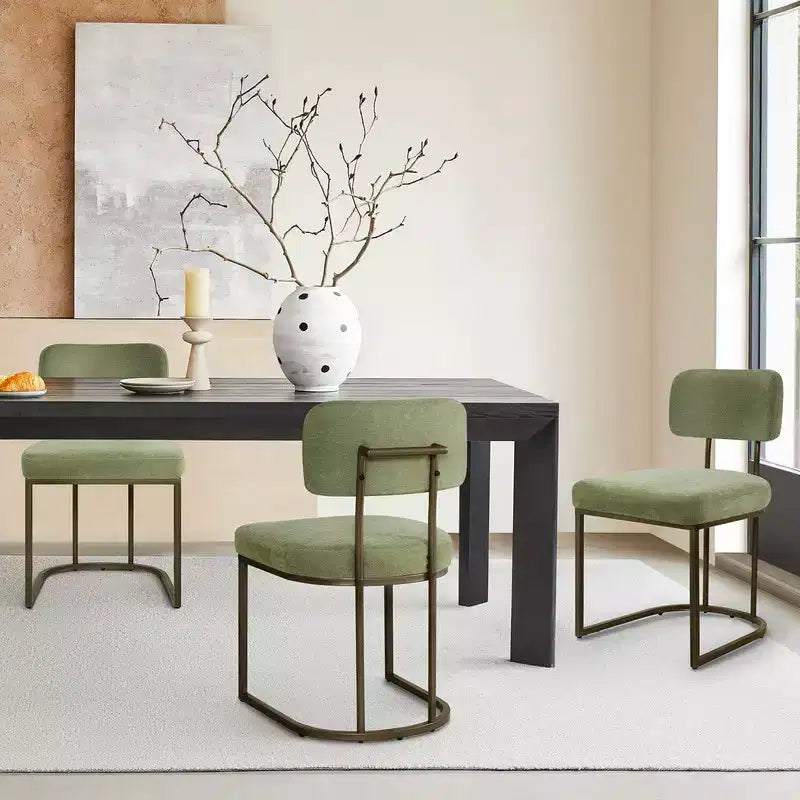 Spruce&Spring Metal Dining Chair with Brass or Black Frame