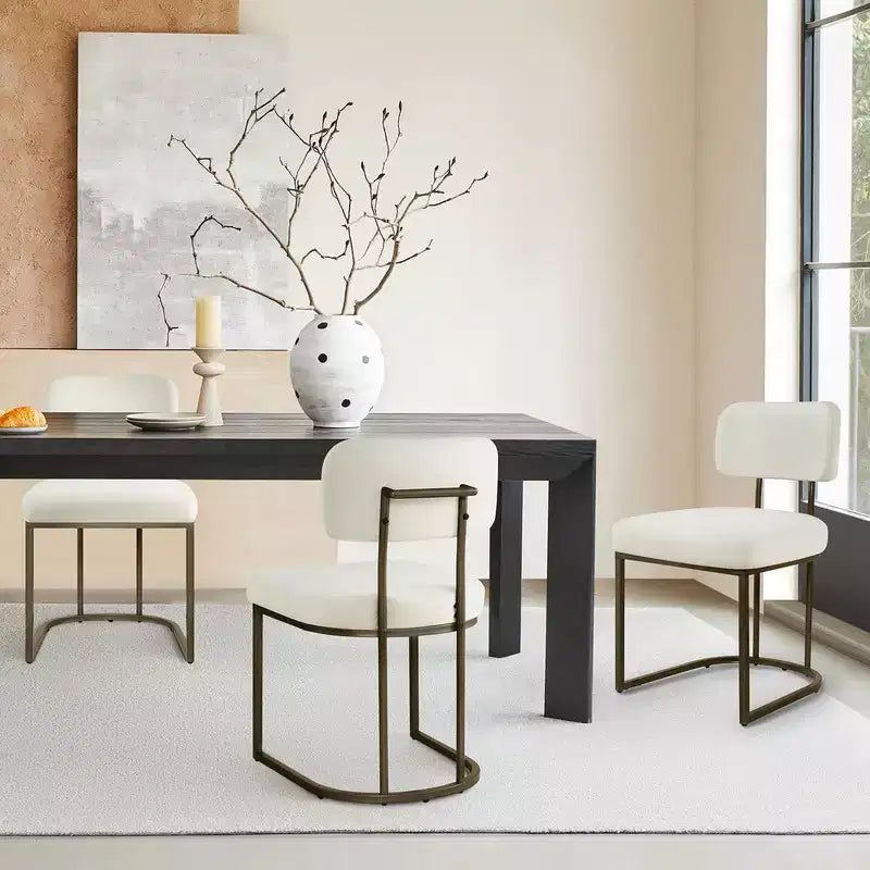 Spruce&Spring Metal Dining Chair with Brass or Black Frame