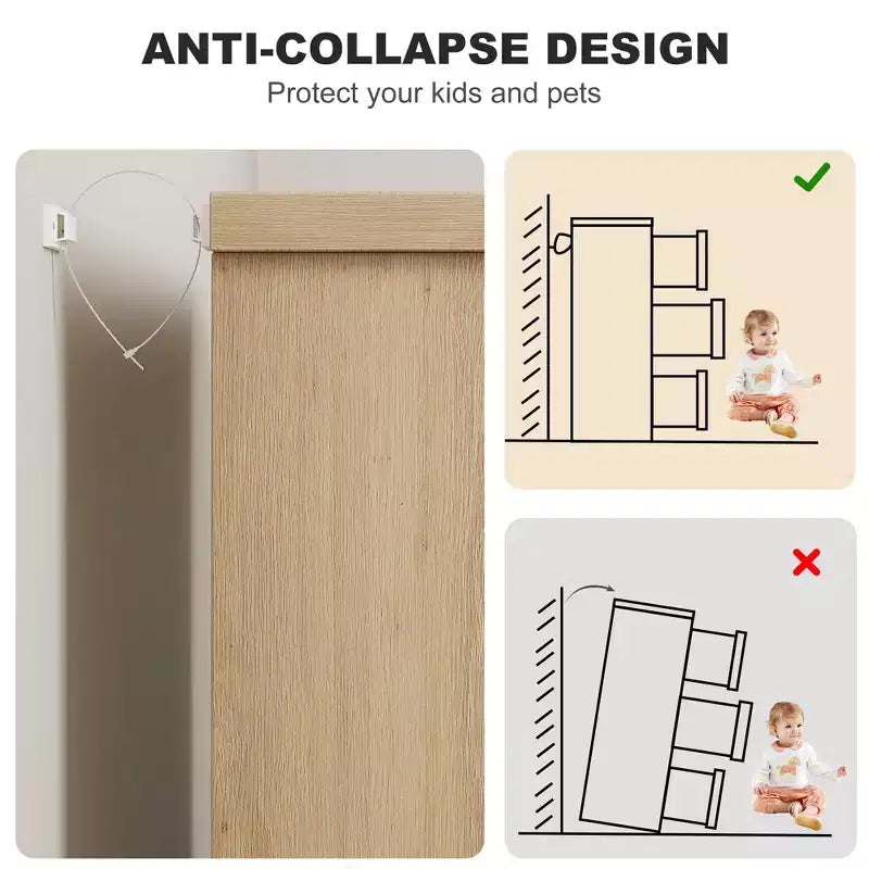 6 Drawer Dresser for Bedroom, 46.8W Wooden Chest of Drawers with Embedded Handles, Clothes Storage Organizer, Dresser TV Stand for Hallway