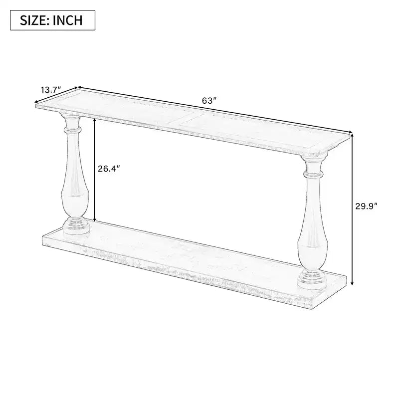 Bestier Console Tables for Entryway, 60 Wood 2-Tier Entry Hallway Table, Narrow Sofa Table Behind Couch Table for Living Room, Entrance