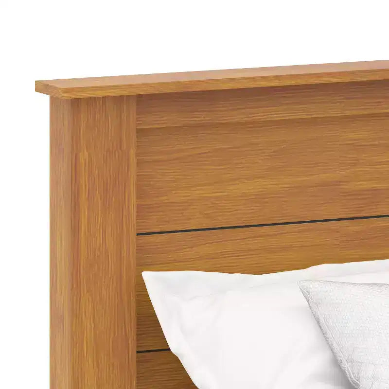 Galano King Tiena Lencia Bed with Headboard  Amber Walnut
