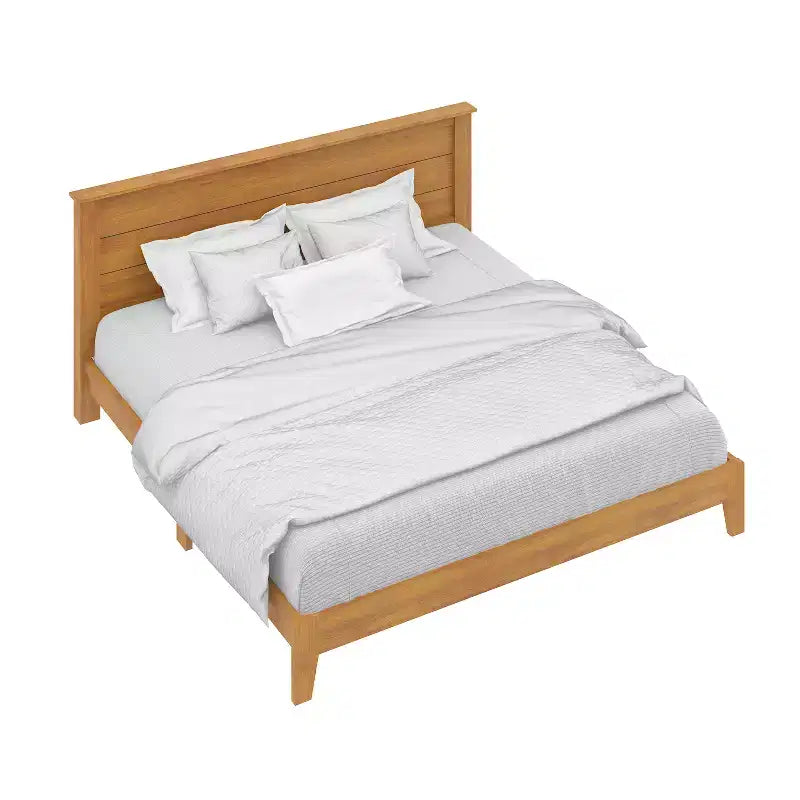 Galano King Tiena Lencia Bed with Headboard  Amber Walnut