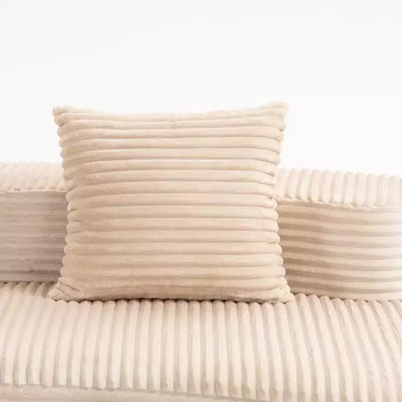 Modern Upholstered Accent Chair with Throw Pillow, Round Corduroy Lounge Sofa - ModernLuxe