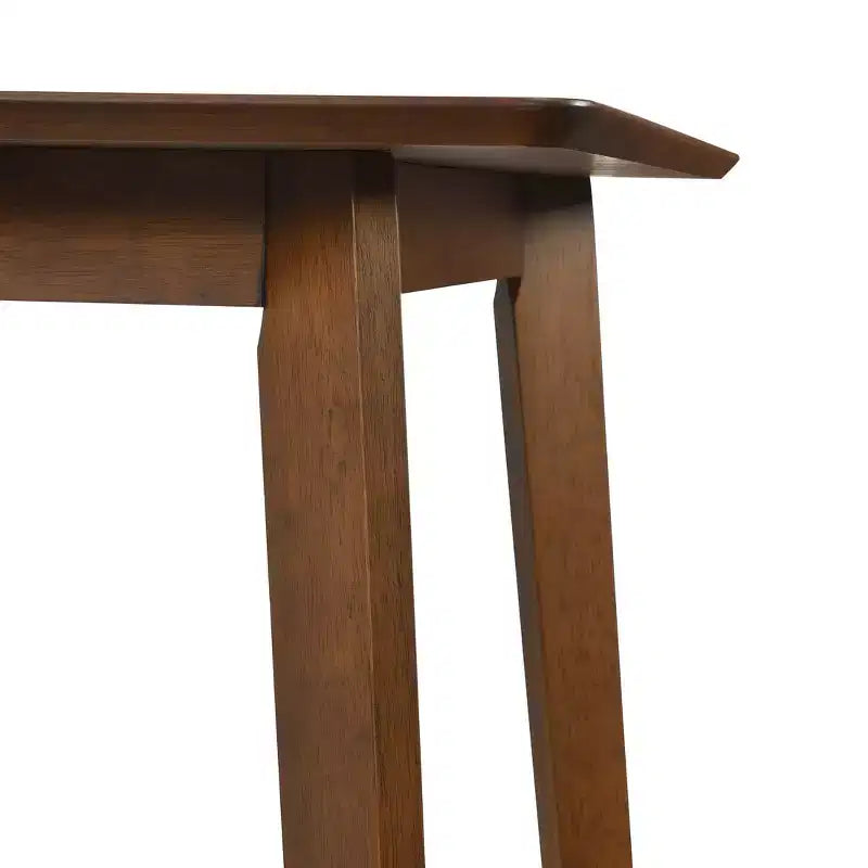 WestinTrends 5-Piece Mid Century Modern Solid Wood Dining Room Set, Walnut/Beige