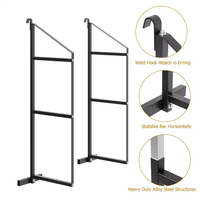 2 Pack Shipping Container Shelving Brackets 3-Tier,1100LBS, Hang & Hook Type, Cargo Containers Storage Shelves, Easy to Install Removable, Heavy-Duty