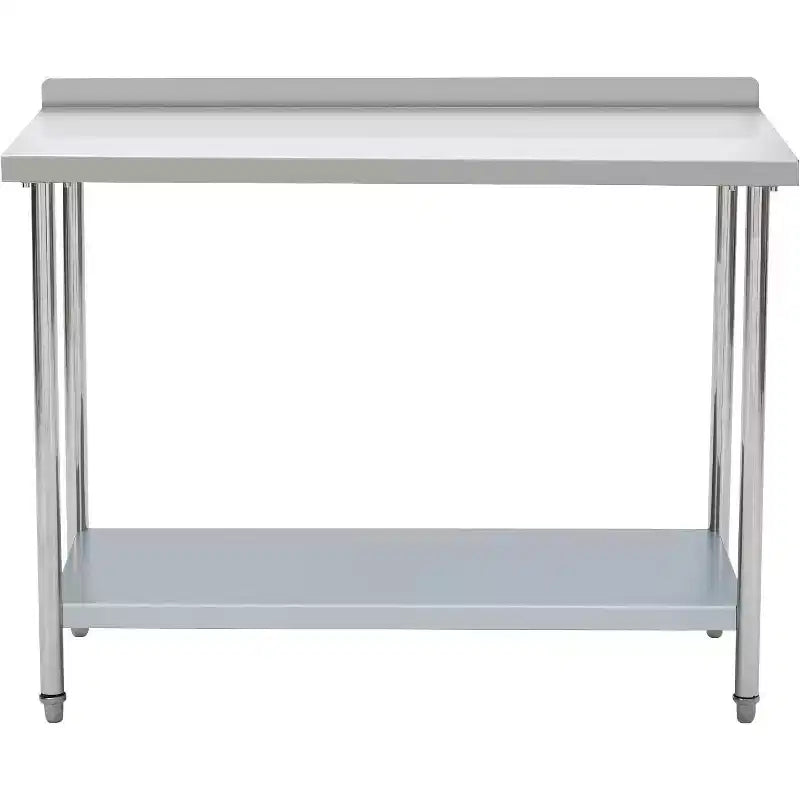Acekool 32x24 Inch Stainless Steel Prep Table with Storage Shelf, Easy-Clean Surface, and Quick Assembly for Kitchen, Bakery, or Food Truck