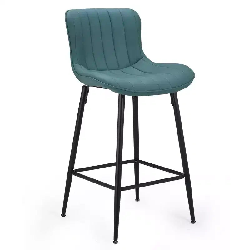 Okak Set of 2 Faux Leather Counter Height Bar Stools for Dining Rooms,Armless Chairs Counter Bar Stools with Black Metal Legs