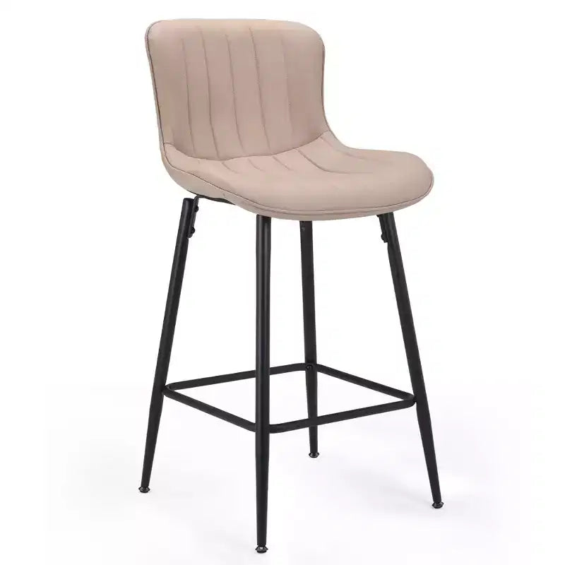 Okak Set of 2 Faux Leather Counter Height Bar Stools for Dining Rooms,Armless Chairs Counter Bar Stools with Black Metal Legs