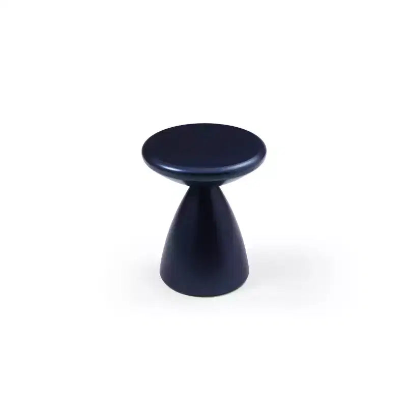 HomeStock 45 in.H Blue Color Round Metal Table Top End Table 1 -piece