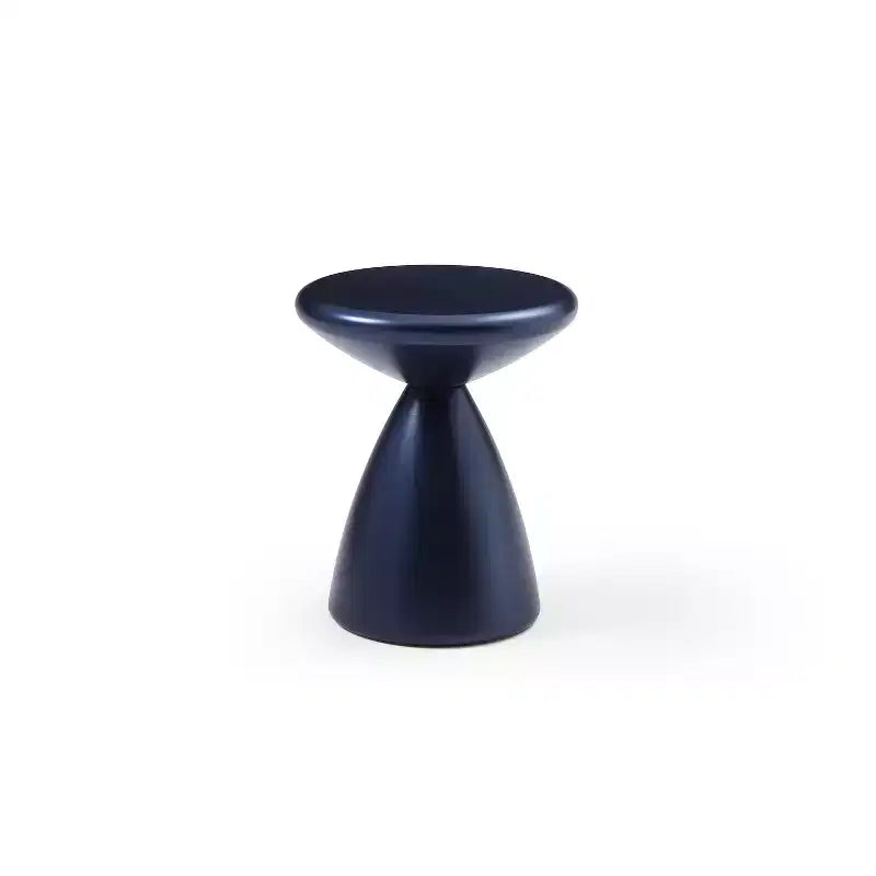 HomeStock 45 in.H Blue Color Round Metal Table Top End Table 1 -piece