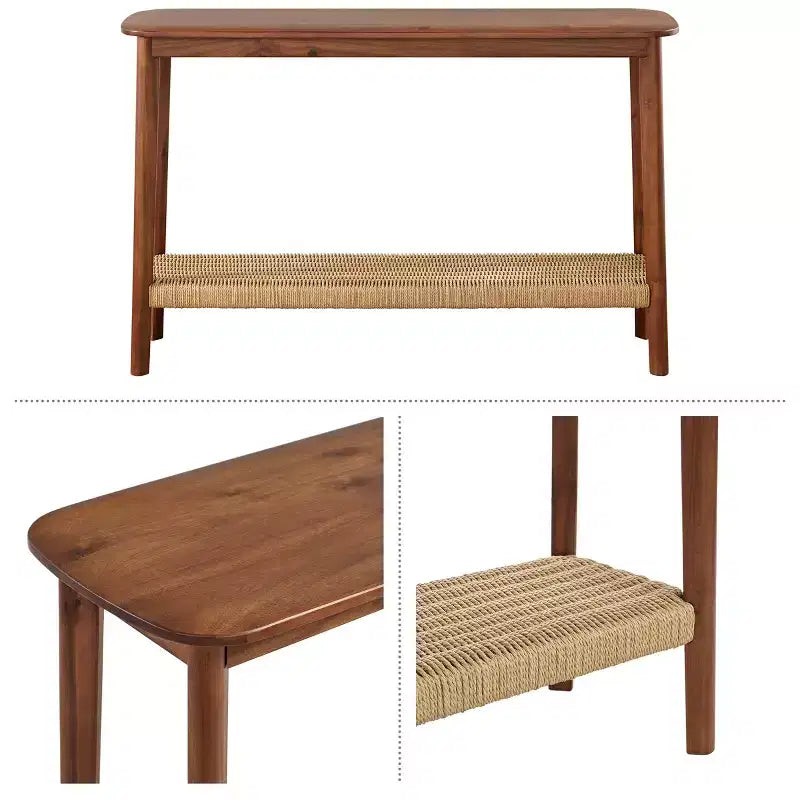 Alaterre Calais Wood Console Table, Chestnut