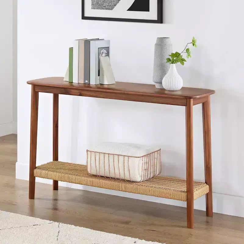 Alaterre Calais Wood Console Table, Chestnut