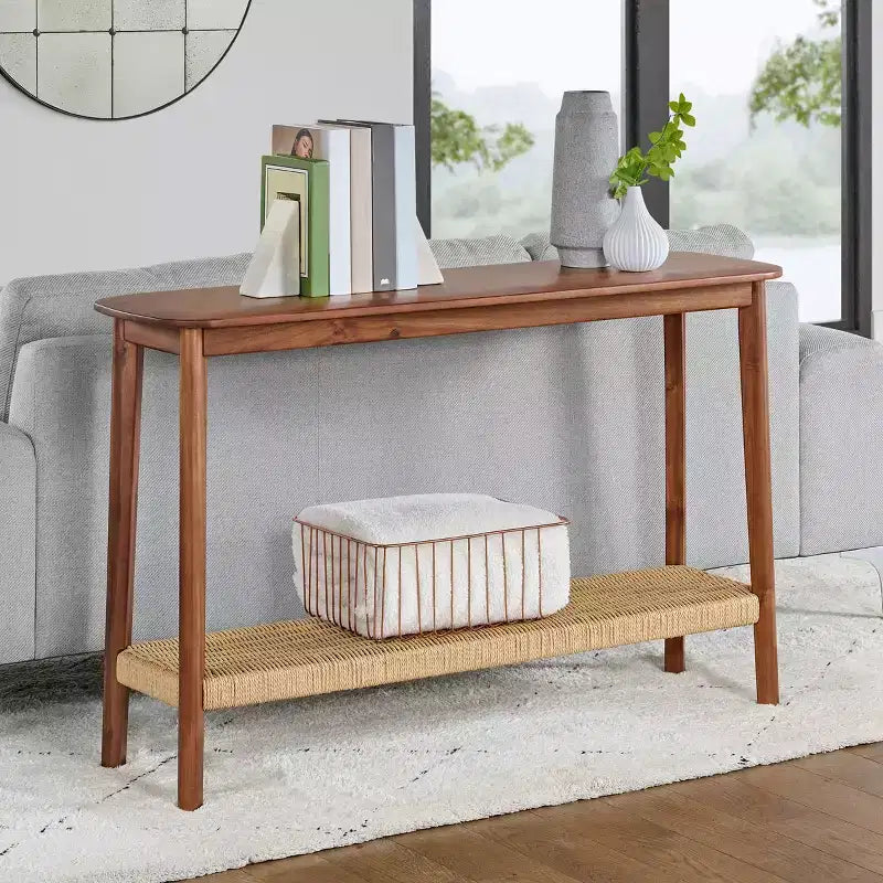 Alaterre Calais Wood Console Table, Chestnut