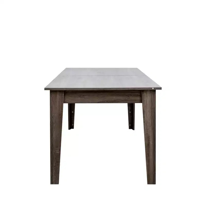 Okak 106.3IN Vintage Dining Table, Extendable Kitchen Table with Long Tabletop, Folding Table for Party, Celebration, Meetings, Dark Oak