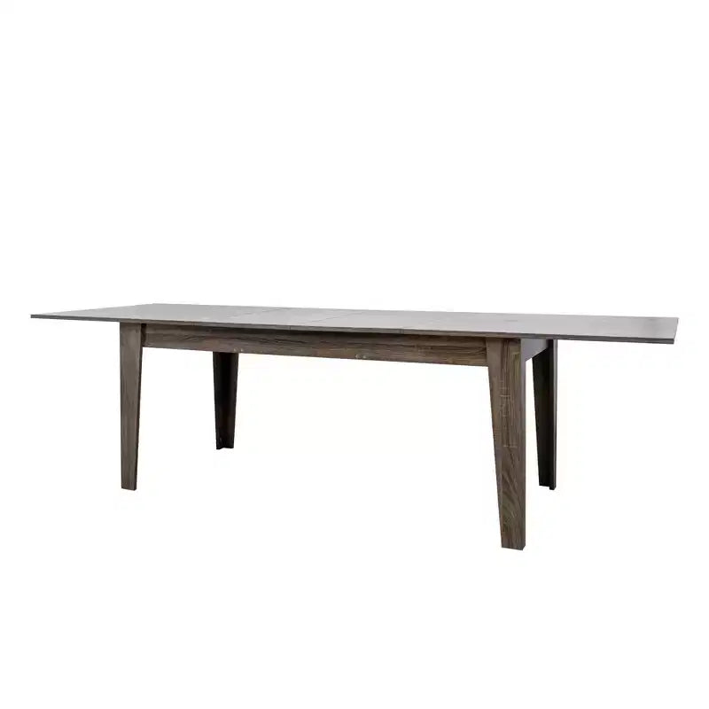 Okak 106.3IN Vintage Dining Table, Extendable Kitchen Table with Long Tabletop, Folding Table for Party, Celebration, Meetings, Dark Oak