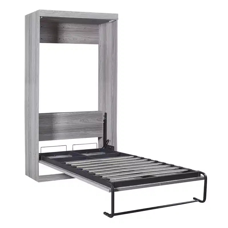 Wood Murphy Bed, Cabinet Beds Foldable Wall Bed Frame for Guest Room Home Office, Gray, Grey