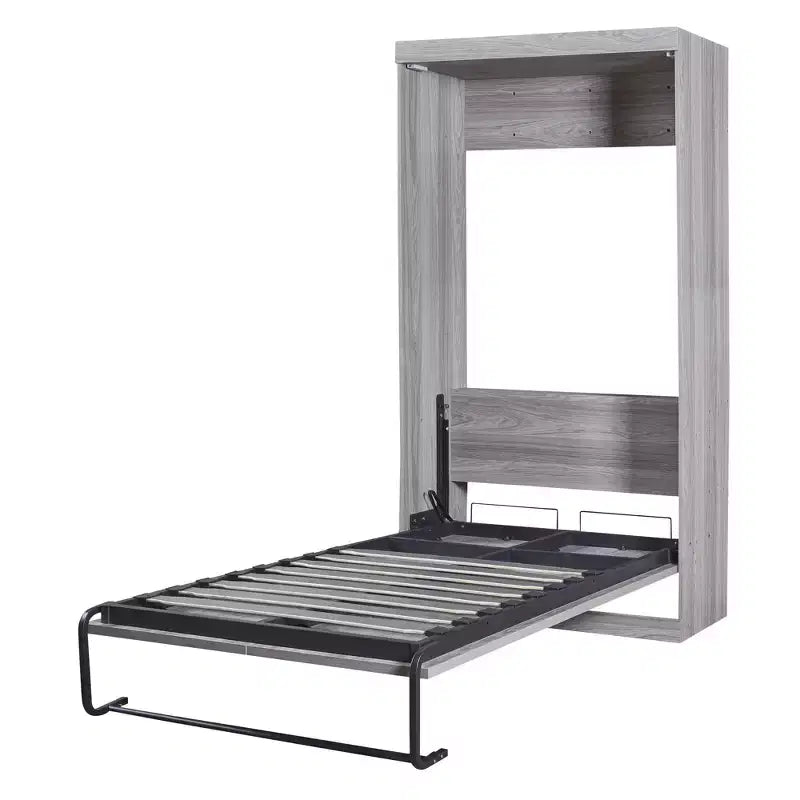 Wood Murphy Bed, Cabinet Beds Foldable Wall Bed Frame for Guest Room Home Office, Gray, Grey