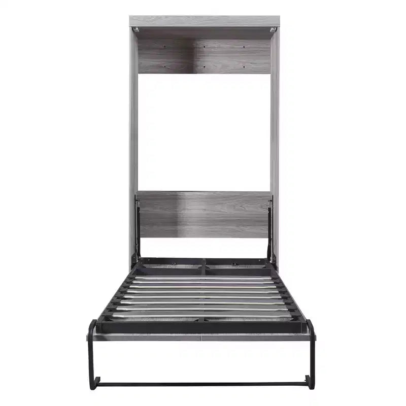 Wood Murphy Bed, Cabinet Beds Foldable Wall Bed Frame for Guest Room Home Office, Gray, Grey