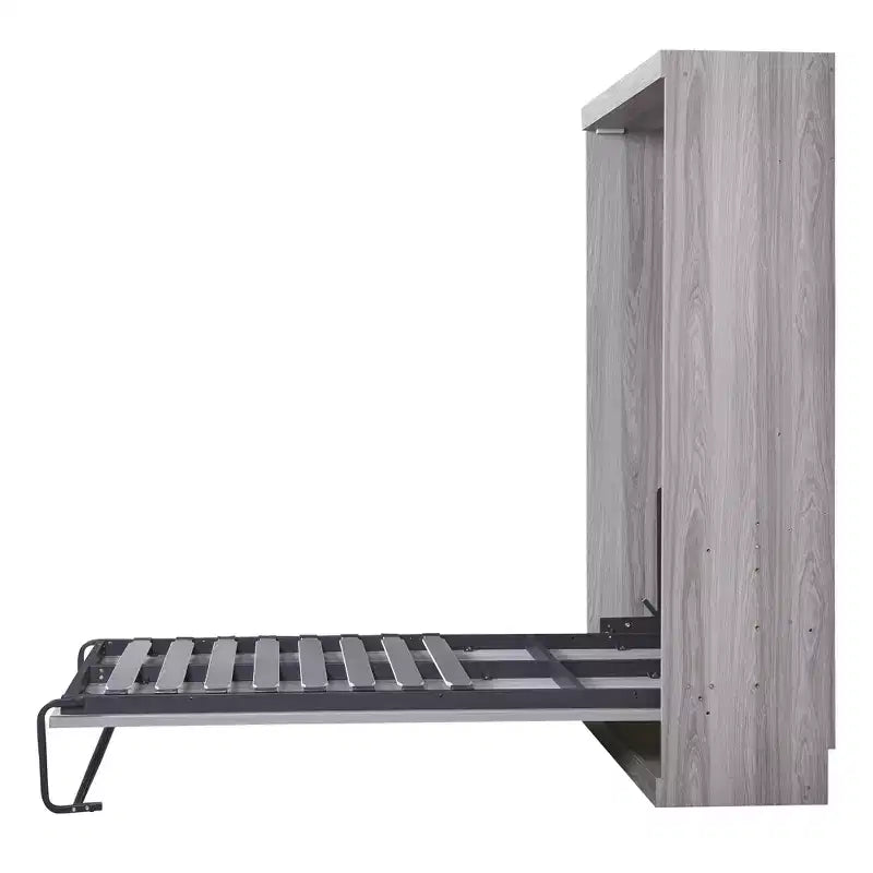 Wood Murphy Bed, Cabinet Beds Foldable Wall Bed Frame for Guest Room Home Office, Gray, Grey