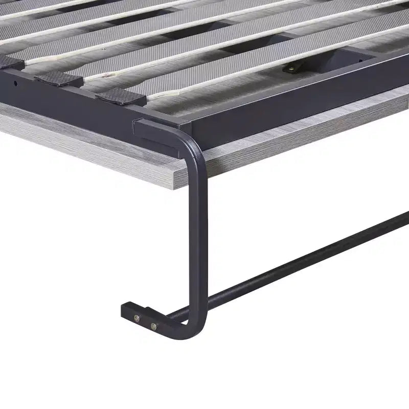 Wood Murphy Bed, Cabinet Beds Foldable Wall Bed Frame for Guest Room Home Office, Gray, Grey