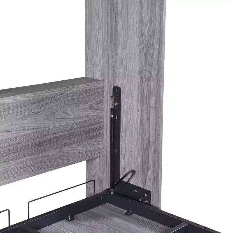 Wood Murphy Bed, Cabinet Beds Foldable Wall Bed Frame for Guest Room Home Office, Gray, Grey