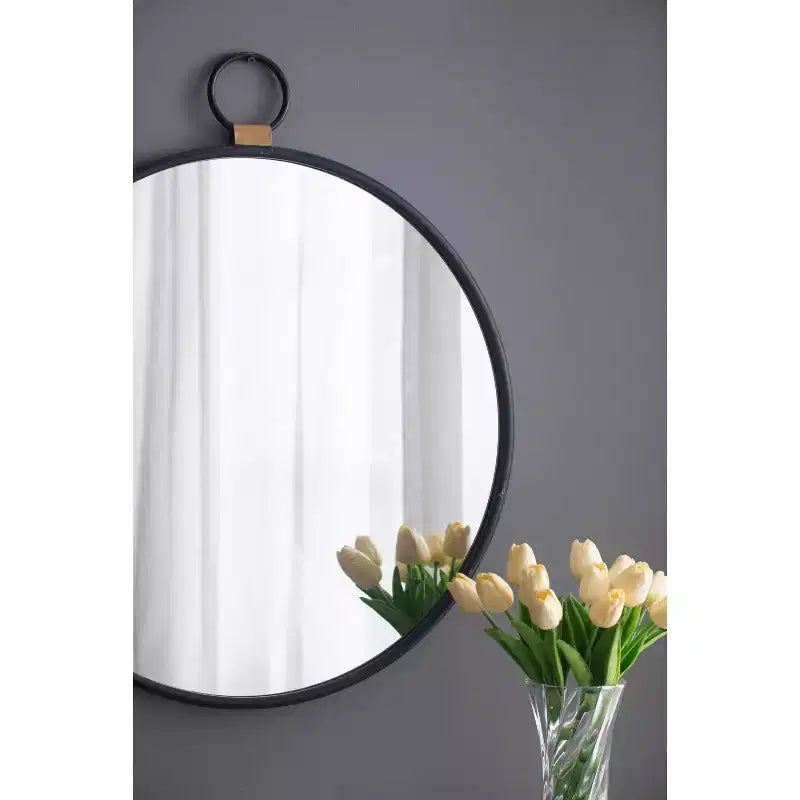 MAYEERTY 24 x 27 Wall Mirror with Black Frame, Contemporary Decor Mirror for Living Room, Foyer, Entryway, Bedroom