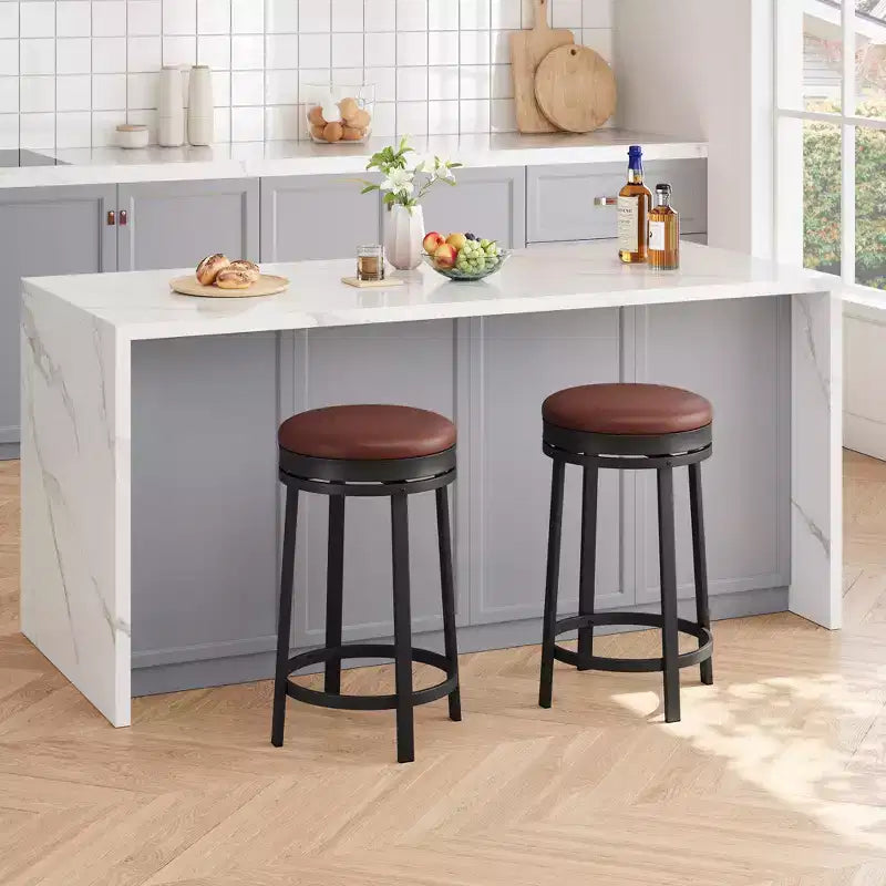 COZONY Swivel Bar Stools Set, Counter Height Adjustable Stools, Kitchen Island Stools for Breakfast Nook, Home Bar, Counter Dining