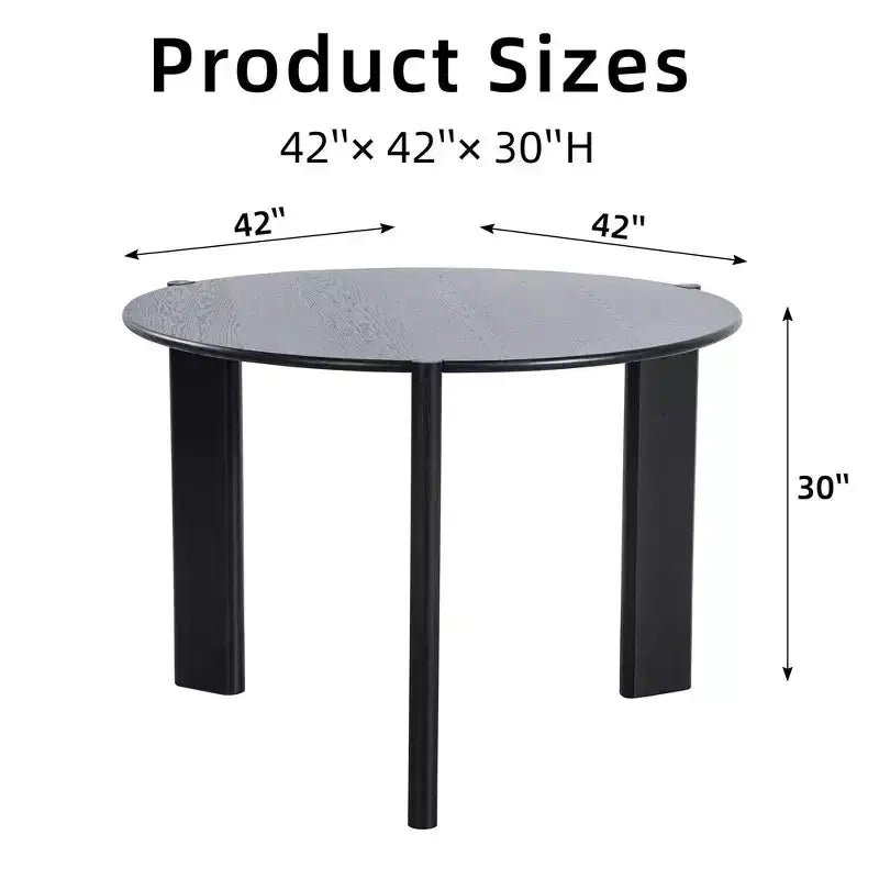 42 Inch Round Black Dining Table, Suitable For Multiple People Dining At The Same Time, Suitable For Both Dining And Living Rooms