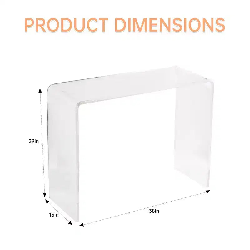 COZONY Modern Acrylic Console Table, Transparent Narrow Side Table, Compact Entryway Accent, Durable & Lightweight, for Living Room or Dining Room